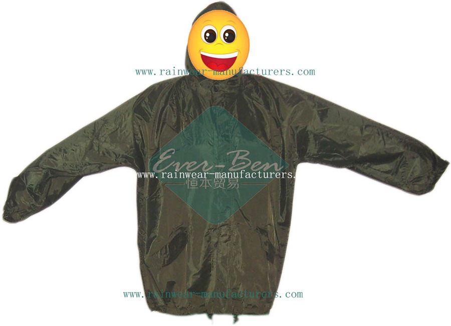 Nylon Rain Gear for men|Olive Green Rain Gear for Army